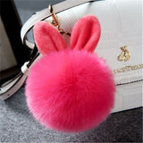 Porte Clé Pompon</br> Lapin Fausse Fourrure